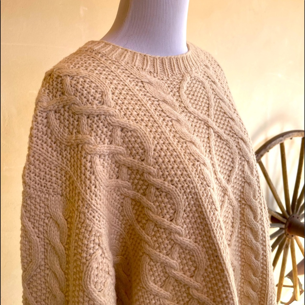 J.CREW Handknit Soft Heavy Preppy 100% Lambs Wool Cable Knit Sweater Men’s Sz XL - Picture 6 of 10